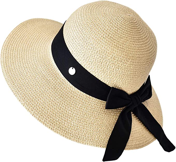 Somaler Womens Straw Foldable Sun Hat