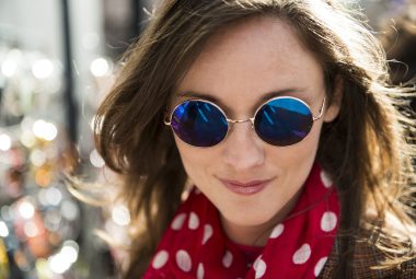 Woman wearing polarized sunglasses
